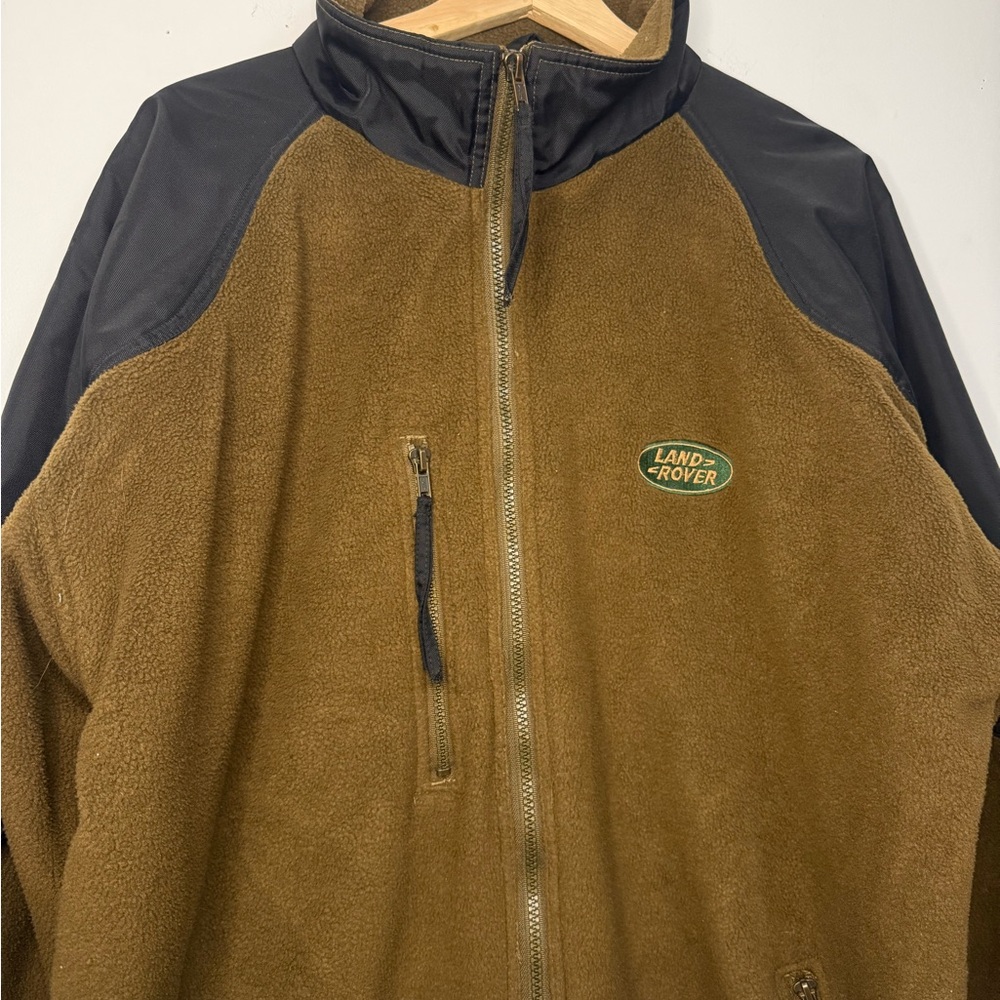 Land Rover Brown Fleece Zip-up Tech Jacket Vintage 90-00’s